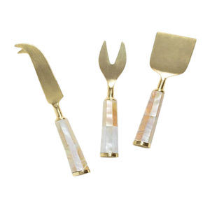 Service à fromage en acier inoxydable avec manche en bois Couverts en métal de qualité supérieure de fabricant indien - Product Image 3