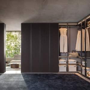 Armoire de chambre à coucher modulaire en bois avec porte coulissante multifonctionnelle de style européen moderne haut de gamme personnalisée JY Project, miroir, maison, hôtel - Product Image 3