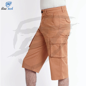 Shorts cargo pour hommes, taille élastique, séchage rapide, léger, multi-poches, grande taille, respirant, décontracté, été, extérieur, toile vintage - Product Image 3