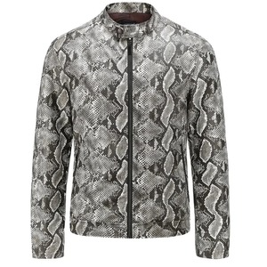 Veste en cuir véritable pour hommes, col rabattu à la mode, style moto mince, taille européenne, imperméable, coupe-vent, haute - Product Image 1