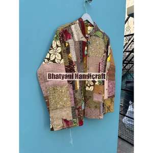 Chaqueta Acolchada de Algodón Puro Hecha a Mano en India, Reversible, Transpirable, para Invierno, Unisex, Color y Talla Personalizables - Product Image 3