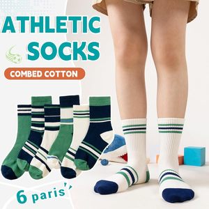 Baloncesto Atlético Equipo deportivo Calcetines casuales para jóvenes 6 pares 85% algodón 15% Spandex Algodón transpirable para deportes de invierno - Product Image 3