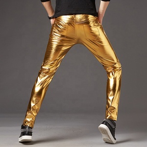 Straight Leg <b>Pants</b> Custom Loose Fit Faux Leather <b>Track</b> jogger <b>Pants</b> Men Customized Skinny trousers faux leather fabric men <b>pants</b> - Product Image 2