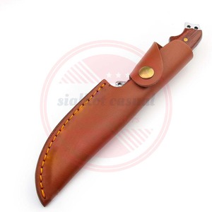 Couteaux de chasse à lame fixe en acier damas avec logo personnalisé couteau de chasse de survie en plein air fait à la main avec manche en bois - Product Image 6