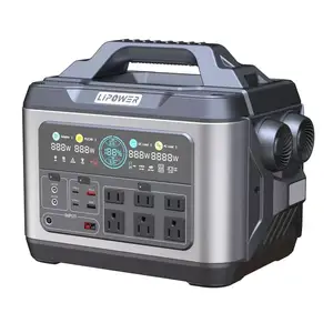 1200w station d'alimentation Portable, écran LCD, grande capacité, application domestique, alimentation de secours pour Camping en plein air