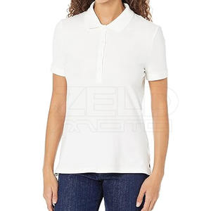 Último precio bajo OEM logotipo personalizado mujeres Polo camisa en blanco de talla grande ropa de calle mujeres Polo camisa - Product Image 1
