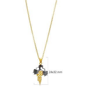 Collier à breloques en or 22 carats avec motif de raisin antique Vente en gros de bijoux turcs en argent sterling 925 faits à la main - Product Image 3