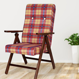 Molisana Tartan poltrona reclinabile in tessuto ergonomico Comfort Design elegante legno di faggio 61x67x108 cm per mobili per la casa - Product Image 3