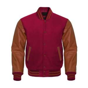 Letterman Embroidery <b>Winter</b> Varsity <b>Jackets</b> Men Women Custom Made <b>Leather</b> Sleeve Wool Body Windproof Breathable High Quality - Product Image 3