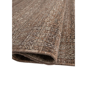 Tapis en laine Erbe grande surface 9x12 beige marron noué à la main géométrique pour la maison, le couloir, rectangulaire, motif puzzle - pour adolescents EA-3065 (Cs-01) - Product Image 2