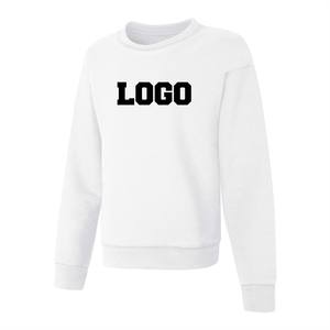 Sweat-shirt à col rond tissé sur mesure, coupe régulière, toucher doux, pull avec poignets et ourlet côtelés, logo frontal propre, design d'hiver unisexe - Product Image 3