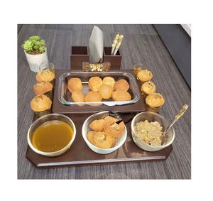 Plato de madera rectangular para aperitivos con asa para servir plato de aperitivos decorativo para fiestas de buffet eventos plato de aperitivos - Product Image 4