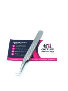 GETUP BROSONS Pince à épiler en acier inoxydable à pointe lisse à 90 degrés pour une préhension précise - Product Image 4