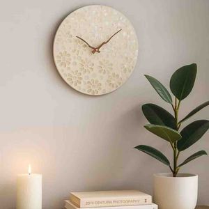 Luxury mosaic <b>wall</b> <b>clock</b> cheapest price mother of pearl hanging <b>clocks</b> with pearls inlay clockface - Product Image 2