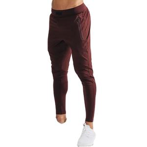 Men's Burgundy Slim Fit Gym Workout Joggers Pant High Quality 100% Cotton Casual Fitness Leggings Flat Front Sportswear - Product Image 1