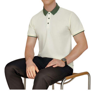 เสื้อเชิ้ตแขนสั้นผู้ชายคุณภาพสูง ผ้าถัก ระบายอากาศได้ดี ปักลาย โพลีเอสเตอร์/คอตตอน พิมพ์ลาย เหมาะสำหรับใส่ทำงาน - Product Image 6