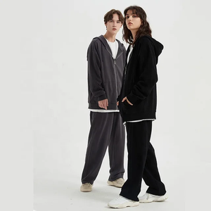 Venta caliente conjunto liso de los hombres deportes personalizados poliéster algodón Unisex Jogging chándales de gran tamaño Slim Fit hombres chándal - Product Image 2