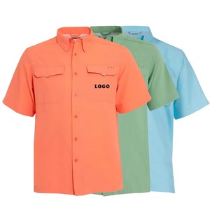 Comprar al por mayor de poliéster transpirable de peso pesado de manga corta con múltiples bolsillos ropa de pesca superior para los hombres - Product Image 1