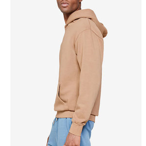 Sweat à capuche ample avec lettre en molleton personnalisé de base solide Sweat-shirt à manches longues avec poche kangourou pulls à épaules tombantes Top Hoodies - Product Image 2