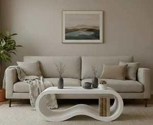 Mesa de centro paramétrica Kalatri de lujo moderno con función extraíble, ligera, lavable, decoración única para el hogar, muebles llamativos - Product Image 1