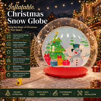 Globe de neige gonflable géant en PVC personnalisé pour cabine photo, design étanche pour événements de fin d'année, centres commerciaux, extérieur