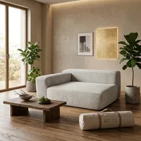 Ensemble de canapé modulaire ultra compact ergonomique avec rembourrage en mousse à mémoire de forme et oreillers, emballage sous vide compressé