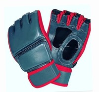 Gants de boxe MMA UFC en cuir PU personnalisés, demi-doigts, haute qualité, personnalisables, pour l'entraînement de Muay Thai