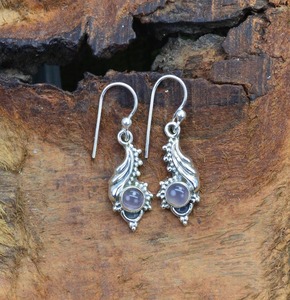 925ต่างหูห้อยสไตล์โบฮีเมียนสีเงินสเตอร์ลิงคลาสสิกพลอยควอตซ์ทำด้วยมือของขวัญสำหรับผู้หญิงสำหรับงานเลี้ยง - Product Image 3