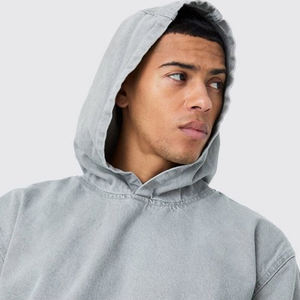 Sweats à capuche en jean Streetwear de haute qualité avec logo personnalisé/Nouvelle mode pour hommes Style Denim Jean sweats à capuche respirants - Product Image 6