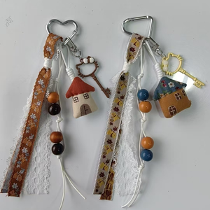 Khuyến mãi sang trọng tua Keychain Dễ Thương Vải Keyring da Keychain túi quyến rũ Mặt dây chuyền mềm dệt Keychain Carabiners Móc chìa khóa - Product Image 3