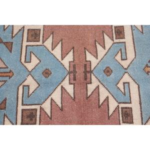 Turkish Vintage Rug, 4.6x7 ft Rug, <b>Brown</b> Striped <b>Wool</b> Rug - Product Image 5