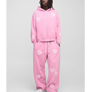 ชุดออกกำลังกายแบบมีฮู้ด 2 ชิ้น สีสันแบบต่อผ้าได้ตามต้องการ ไซส์ XL กันเหงื่อ ใส่สบาย อุ่นสบาย ตกแต่งด้วยลายปัก 3 มิติ - Product Image 4