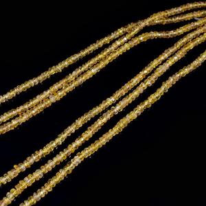 Cuentas Rondelle facetadas de zafiro amarillo Natural de 42 quilates y 17 pulgadas de largo, joyería personalizada de 2-3mm con cuentas de piedra de regalo de Navidad - Product Image 3