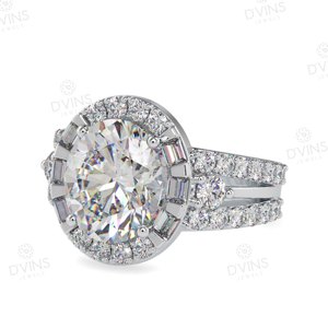 Anillo de diamante de laboratorio de corte ovalado clásico de 2,5 CT con diamante de laboratorio VVS Anillo de compromiso y Bodas de 14K con oro de 18 quilates para fiestas - Product Image 3