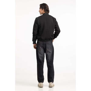 Vestes décontractées streetwear automne-printemps coupe classique avec col montant et fermeture éclair MN-JKT-WS24-301 finition enduite taille XL - Product Image 3
