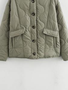 Parka acolchada de calle alta para mujer, chaqueta de algodón con cuello redondo y una botonadura, soporte con estampado de leopardo, abrigo cálido de Otoño Invierno 2025 liso - Product Image 6