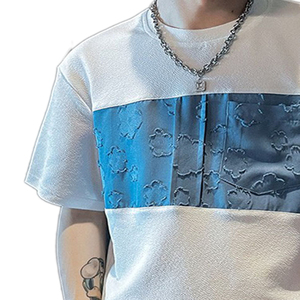 เสื้อยืดลำลองสำหรับผู้ชายคุณภาพสูงเสื้อคอกลมและแขนสั้นแบบถักออกแบบให้เข้ารูปสำหรับสวมใส่แบบทางการสำหรับฤดูร้อน - Product Image 6