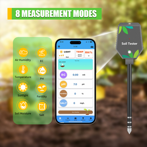 Medidor de Solo Bluetooth 8 em 1 de Alta Precisão para Pesquisa Agrícola: Sal, EC, Fertilidade, <span class=keywords><strong>pH</strong></span>, Luz, Umidade, Umidade do Ar e Temperatura - Product Image 4
