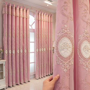 Luxury Embroidered <strong>Lace</strong> Double-Layer Blackout <strong>Curtains</strong> for Bedroom Living Room Bay Window - Product Image 6