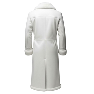 Manteau long en cuir véritable de luxe, épais et écologique, pour homme, fait main, vêtement d'extérieur d'hiver, style trench classique, personnalisable - Product Image 1