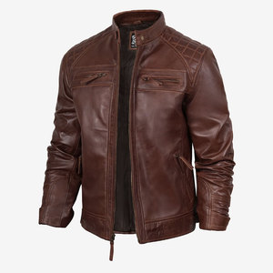 Veste de moto en cuir à valeur de gros pour hommes et femmes, veste de moto d'hiver - Product Image 1