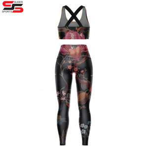 Soutien-gorge et legging de gym respirants imprimés par sublimation Ensemble de yoga fabriqué au Pakistan - Product Image 2