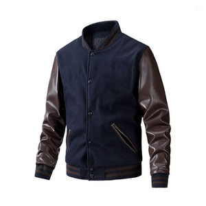 Winter Custom <b>Leather</b> Streetwear <b>Long</b> Sleeve <b>Jacket</b> Plus Size Men Baseball Bomber CollegeBaseballjacket for men DDP Shipping - Product Image 4
