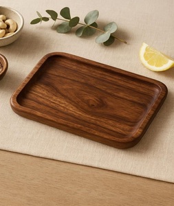 Plateau en bois d'acacia, plateau irrégulier pour cacahuètes, pour la cuisine, les fruits, les tasses à thé, la vaisselle de fête, plateau de service par f s i - Product Image 1