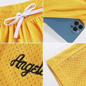 Pantalones cortos deportivos multicolor personalizados con logotipo, transpirables, de secado rápido, para entrenamiento en gimnasio, para hombre, varios colores - Product Image 4