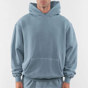 Jersey en blanco streetwear impresión personalizada caída del hombro sudaderas con capucha de gran tamaño hombres 100% algodón peso pesado sudaderas con capucha de lujo - Product Image 6