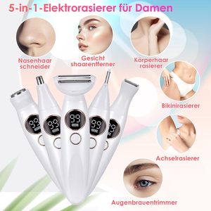 Rasoir électrique intime pour femme avec peigne de précision, étanche IPX7, double lame et 3 accessoires pour la zone du maillot, le visage et le corps - Product Image 6