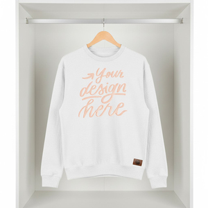 Sweat-shirt en polaire unisexe à col rond imprimé sur mesure, hiver, ODM, gris, impression de marque, broderie, étiquette privée - Product Image 5