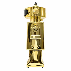 71cm Bluetooth Roboter-Design Dekoratives Lounge-Geräteset mit Harzkörper, Schwarz-Gold-Finish, Schlauchgriff und Ladegerät – Großhandel - Product Image 3