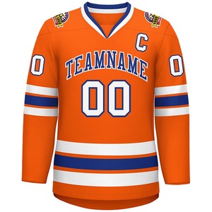 Tenue de sport personnalisée pour le hockey sur glace, avec logo et nom imprimés par transfert thermique, uniforme d'entraînement respirant en maille Spandex/Polyester - Product Image 3